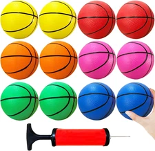 12 Pcs 5 Inch Mini Basketballs,Colorful Rubber Inflatablebasketball,Pool Kick 