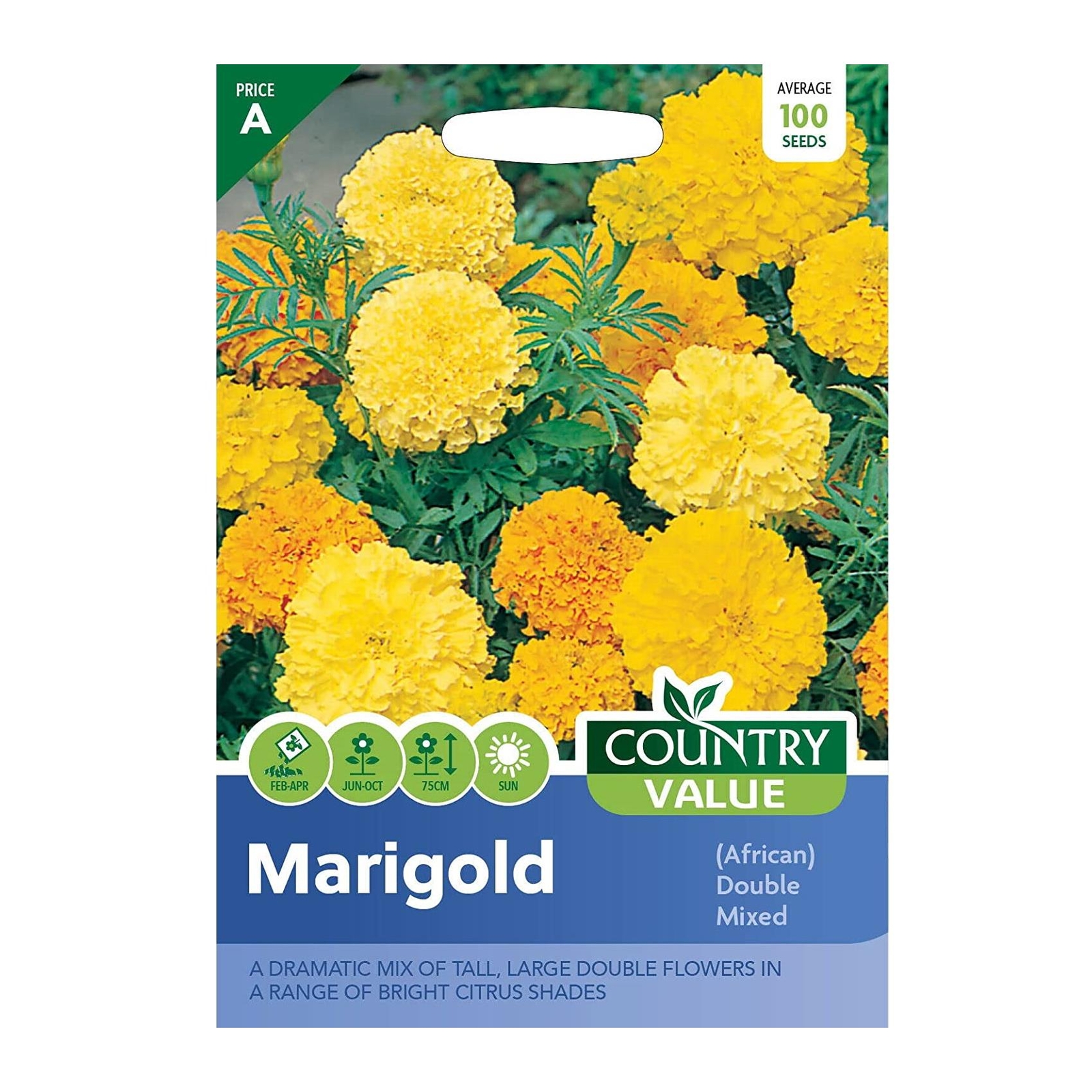 Marigold Seeds Grow Your Own Garden Flowers African Double Packet Country Value