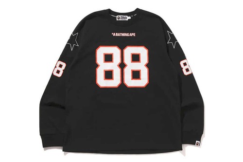 A Bathing Ape Men's Relaxed Fit Long Sleeve T-Shirt 2024 FW BAPE FOOTBALL Japan - Picture 12 of 12