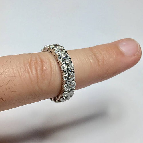 Natürlicher Diamant 5,26 ct ovale Eheringe massives Platin Herren Bandgröße 1... - Bild 4 von 5