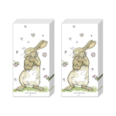Forever Together Love Hase Pocket Neuheit Taschentücher 21 cm sq 4-lagig 2 Packungen