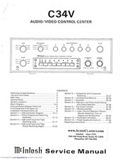 Service Manual Guide For McIntosh C 34 V