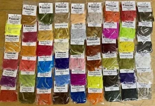 HARELINE NATURAL AND DYED RABBIT STRIPS. ZONKER. YOU PICK COLOR. FLY TYING.