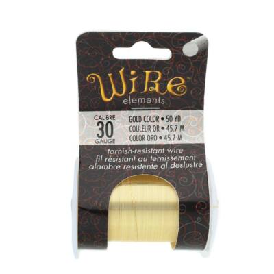 BeadSmith Gold 30 Gauge Craft Wire Elements - 50 Yard Spool
