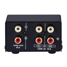LINEPAUDIO Audio Switcher RCA 2 in 1 Out / 1 in 2 Out A/B Switch Stereo Splitter