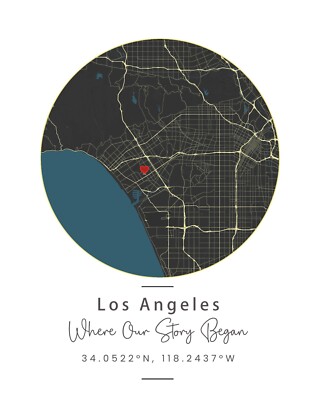 Anniversary Map Gift Where it all began Custom Star Map Custom Map Print