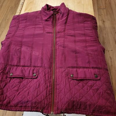 Vintage Active Club 100% Silk Puff Jacket Pink Fuscia Pockets Snap Toggle XL