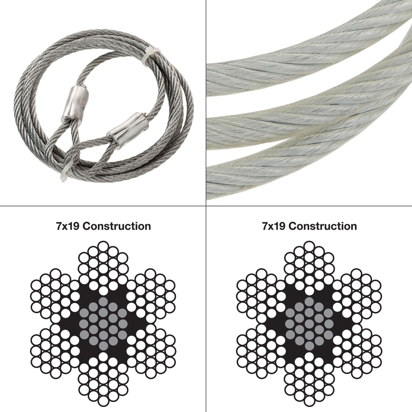 3/8 In. X 9 Ft. Galvanized Cable Sling With Loops Metallics Rope Ft