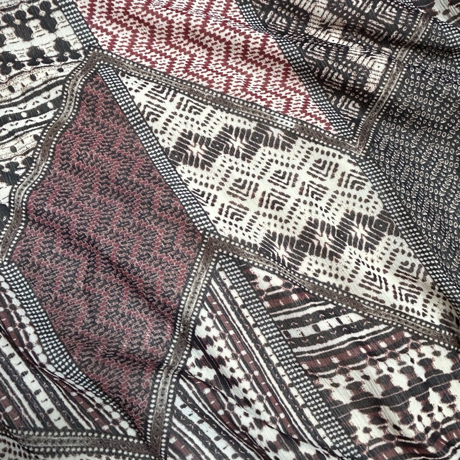 Vintage Catherines Brown Patchwork Fully Lined El… - image 4