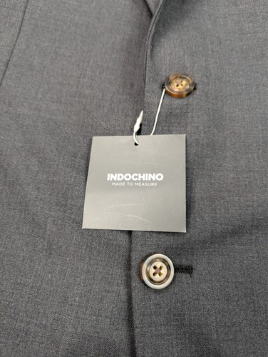 Indochino Sport Coat Mens 42L Gray Blazer Suit Jacket Wool Cashmere Luxury 2btn - 第 2/19 張圖片