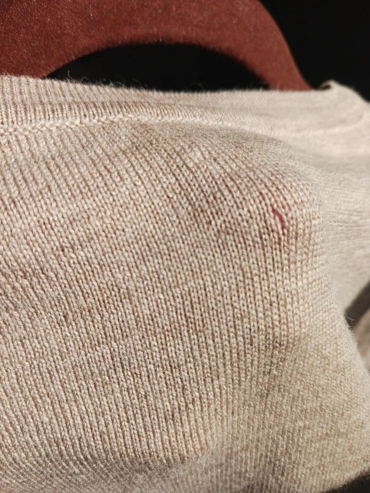 Alfani 100% Wool Men's XL Pull Over Knit Vest -  Beige Dress Formal Business  - Image 3 of 3