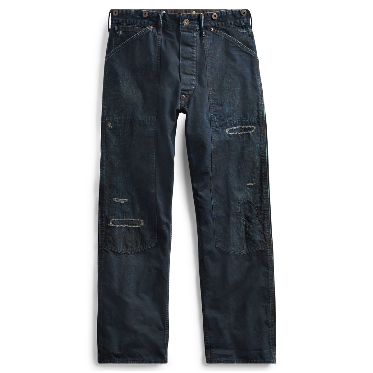 〈 RRL 〉selvedge denim flare work pants POLO RALPH LAUREN RRL INDIGO JAPANESE SELVEDGE PATCHWORK