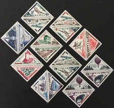 Monaco Scott 371a-380a Set of (10 Pairs) Mint Never Hinged 1956
