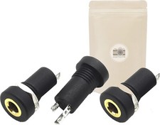 3X Embase Prise Mini Jack Stereo 3,5 mm Femelle plaqué Or 18k façade écrou