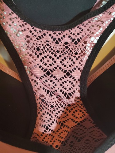 REFLEX Sports Bras 2 PACK Full Support Racerback Lace Black Rose 1X - Picture 7 of 14