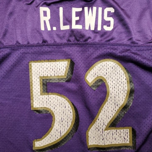 Vintage Baltimore Ravens Jersey Kids XL Purple Ray Lewis 52 Reebok NFL Players - Picture 9 of 11
