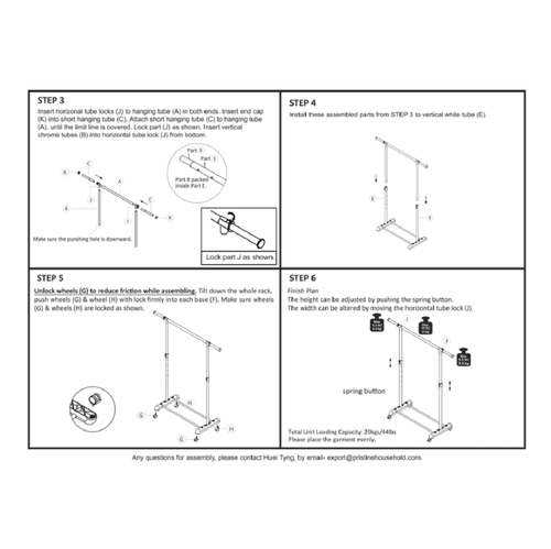Heavy Clothes Hanger Adjustable Height Rolling Garment Rack Metal Chrome White - Picture 5 of 11