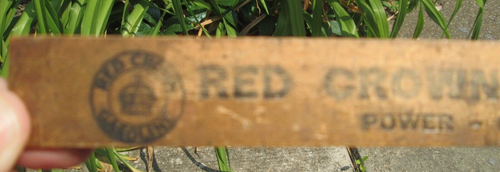 VTG Red Crown Gasoline Compliments Standard Oil Company Wooden Gasoline Gauge - Picture 2 of 5