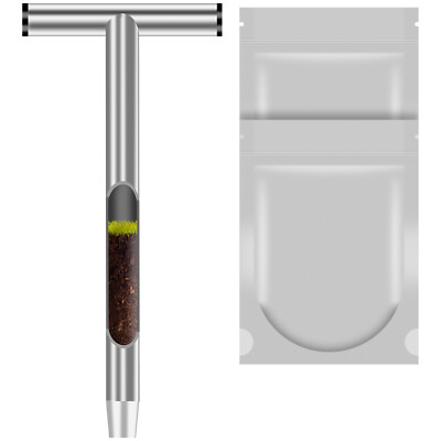 Soil Probe 304 Stainless Steel Soil Sampler with 2 Sample Bags T-Style Handle  