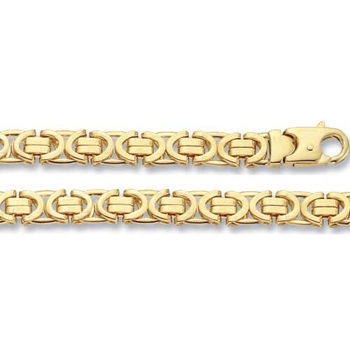 9ct Yellow Gold BYZANTINE Chain 20" 46.4 grams 7mm Wide Hallmarked Men's Gents - Picture 1 of 5