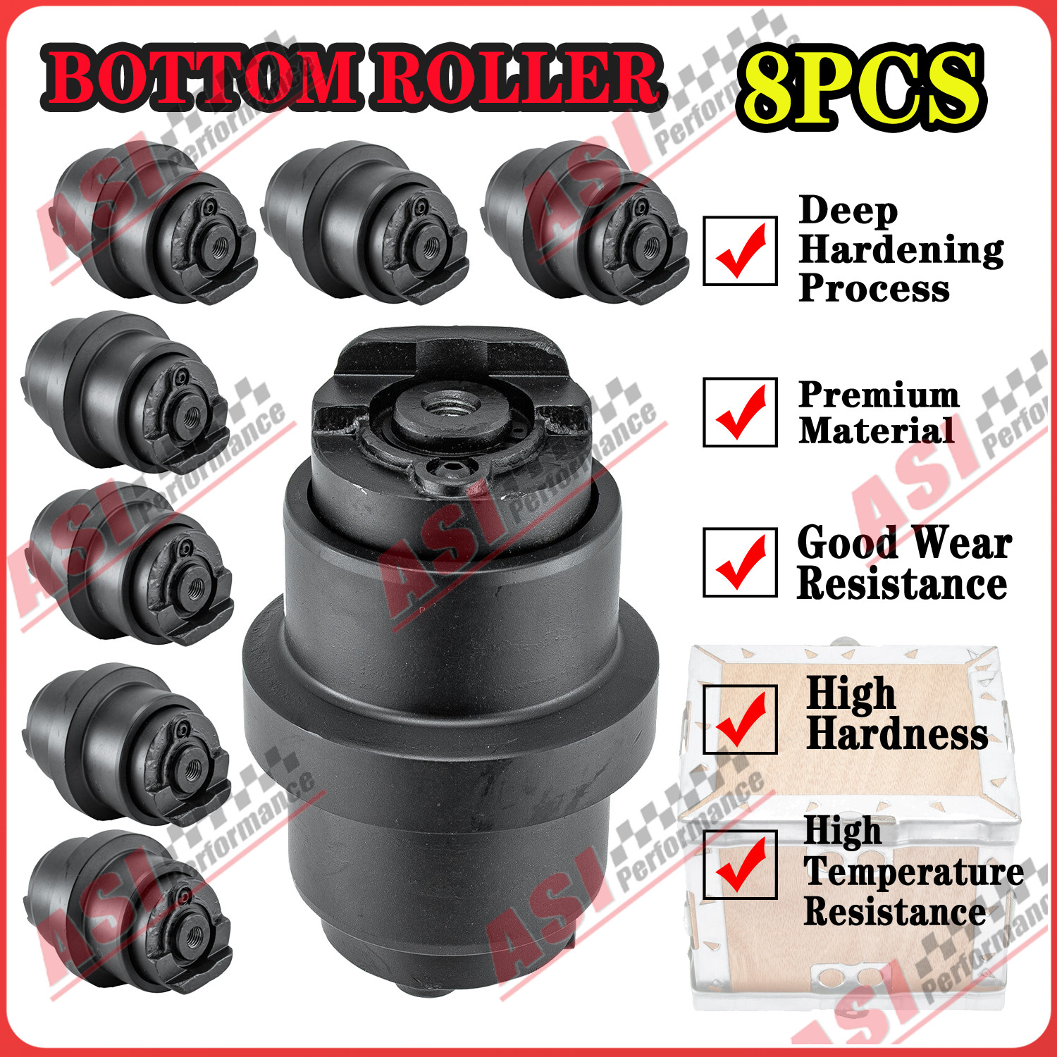 8Pcs Track Roller Bottom Roller fit John Deere 35D Excavator Undercarriage#