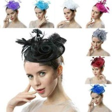 Lady Vintage Kentucky Derby Party Church Sinamay Fascinator Hair Clip Small Hats