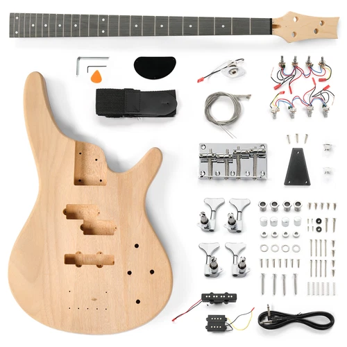 DIY GIB 44 Inch Electric Guitar Kit Beginner Kit 4 String -Mahogany Body