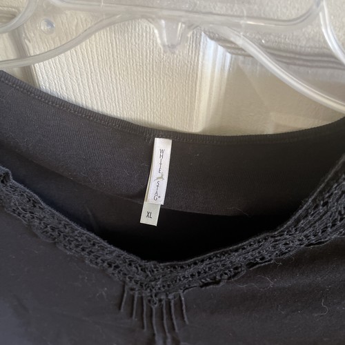 CAMICIA CERVO BIANCA / XL / Nera / maglia con scollo all'uncinetto - Foto 3 di 4
