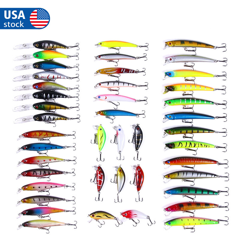 Rapala Trout Fishing Baits, Lures Crankbait 43-Piece Fishing Lure Kit   Mixed Hard Bait Minnows For Bass, Trout & Saltwater LIVETARGET Crankbait Trout  Fishing Baits, Lures