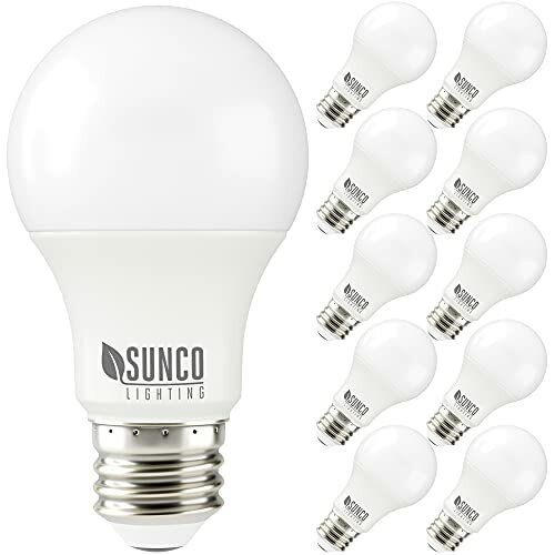Sunco Lighting 10 Pack A19 LED Bulb, 3W=25W, 2700K Soft  Ass