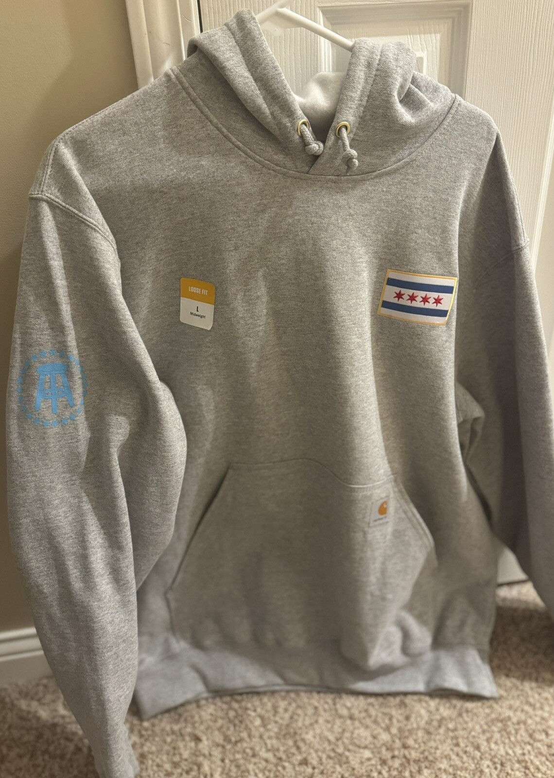 Brand New Chicago Carhartt Hoodie, Mens Large, Sweatshirt Midweight