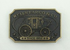 Vintage 1973 Wells Fargo  Co. Since 1852 Carriage Wagon Belt Buckle
