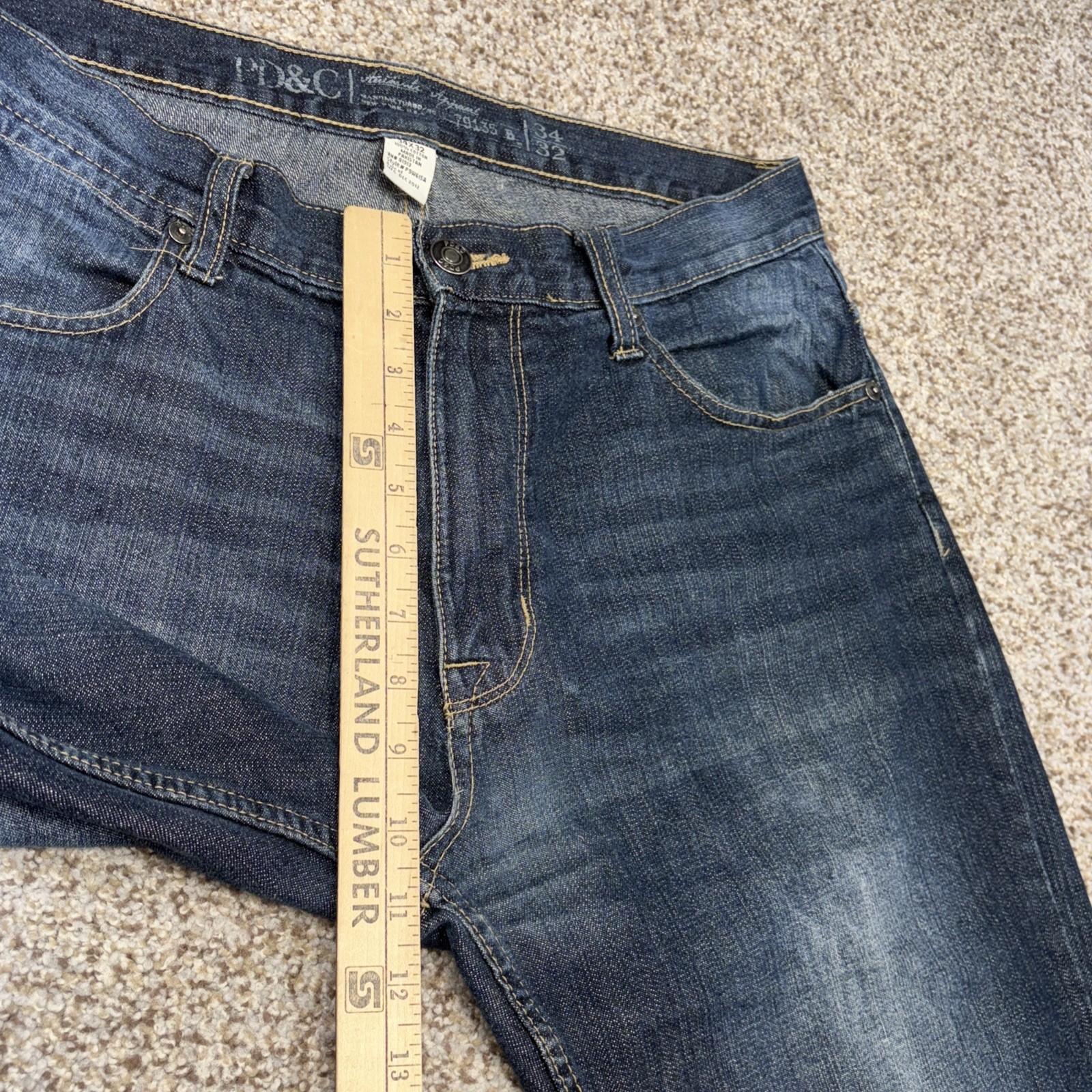 Pd&C Blue Jeans Men's 34x32 Straight Paper Denim & Cloth Fits 34 X 30.5 - View 9