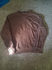 Polo Ralph Lauren Men's Brown Knit Cotton Crew Sweater