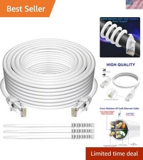 Flexible 250 Ft Cat 6 Ethernet Cable - Snagless, Tangle-Free 10 Gbps LAN Network
