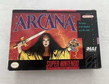 Arcana SNES 1992 CIB Box & Manual, Pristine Cart
