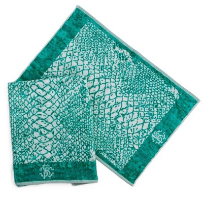 ROBERTO CAVALLI HOME SET SPUGNE 2 PEZZI ''GRACE GREEN'' PURO COTONE