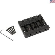 HiMass 4-String Bass Bridge Assembly With Brass Saddles, Black