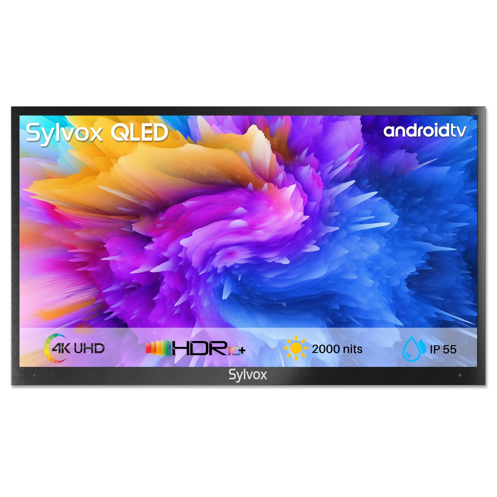 Sylvox 43in QLED Outdoor Smart TV IP 55 Waterproof 2000nits Anti-Glare HDR10 4K