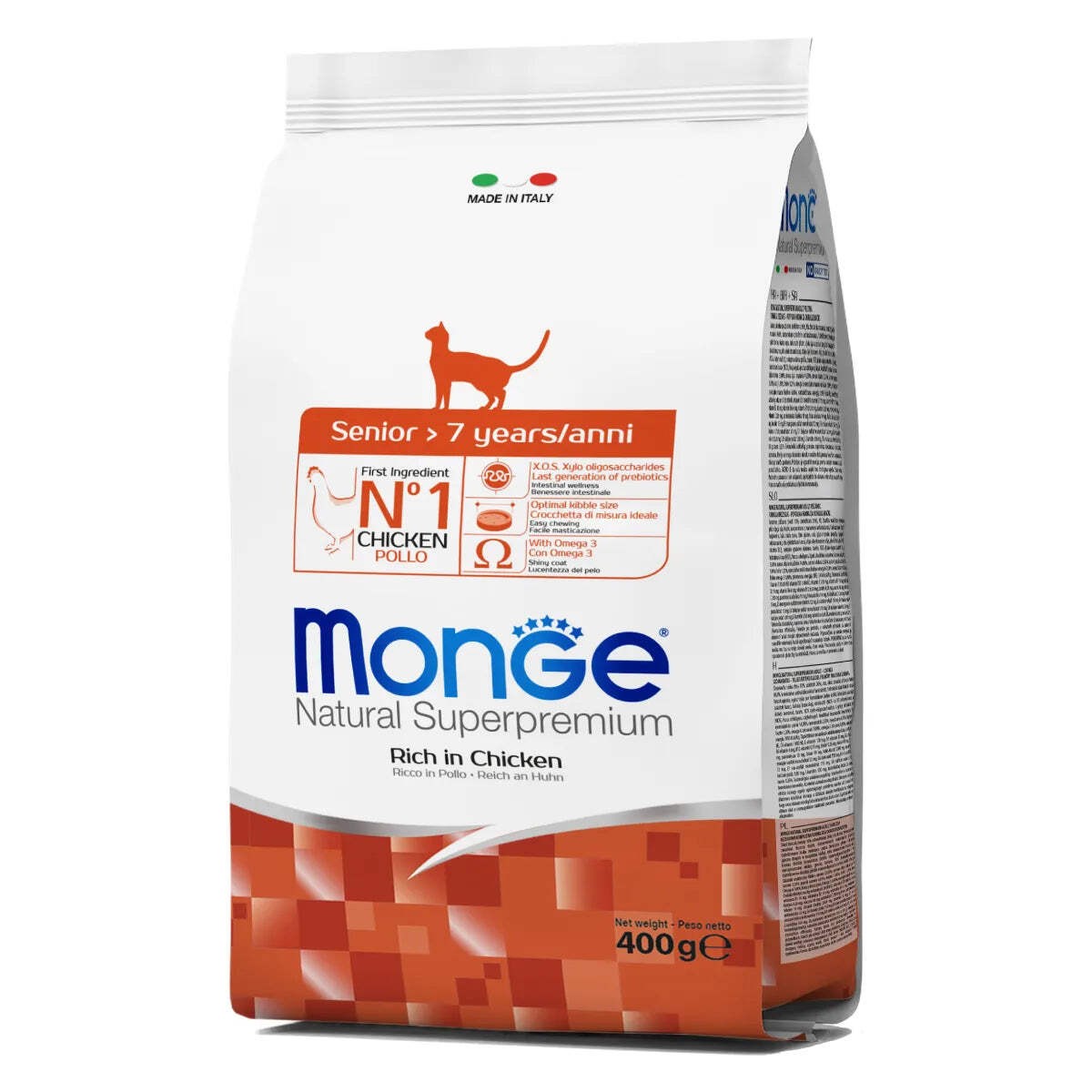 MONGE NATURAL SUPERPREMIUM GATTO SENIOR RICCO IN POLLO. 1,5 KG