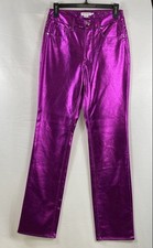 Good American Women's Pop Thistle Metallic Faux Leather Pants Size 2 26
