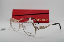 NEW CAVIAR M 5667 C.21 GOLD BLACK CRYSTALS AUTHENTIC EYEGLASSES 52-16