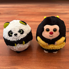 2x Mini Stoff- & Plüschtiere Panda & Biene r...