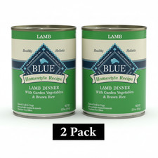 2X Blue Buffalo Homestyle Recipe Lamb Dinner Wet Dog Food 12.5oz Can Brown Rice