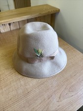 Vintage Women's Doeskin Felt Hat 100 Wool Geo. W. Bollman Feathers