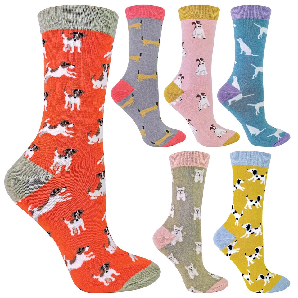 MISS SPARROW - Damen Socken mit Tieremotiv Bambus Socken mit Bunt Animal Muster - Bild 2 von 3