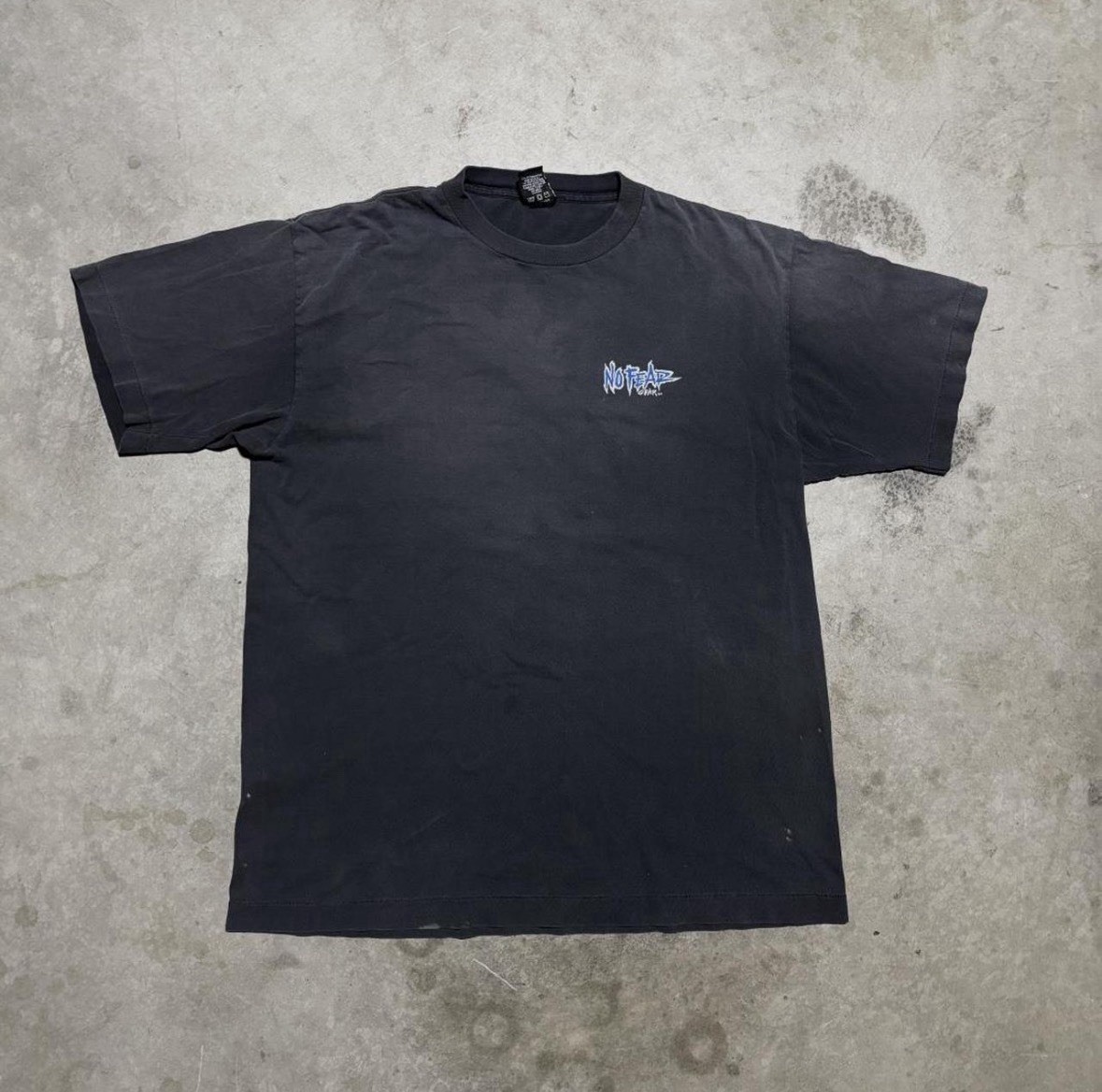No Fear Vintage Men's Black faded Motivational Graphic T-Shirt XL