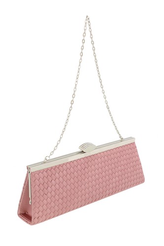 Bolso sin asas/bolso de hombro tejido de tela rosa Scheilan - Imagen 2 de 4
