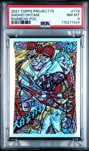 2021 TOPPS PROJECT70 RAINBOW FOIL #778 SHOHEI OHTANI 63/70 PSA 8