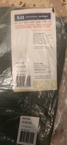 5.11 Men's Tactical Pants 74251 GREEN 34X30, 100% CANVAS COTTON, NEW In Wrapper - Picture 8 of 11